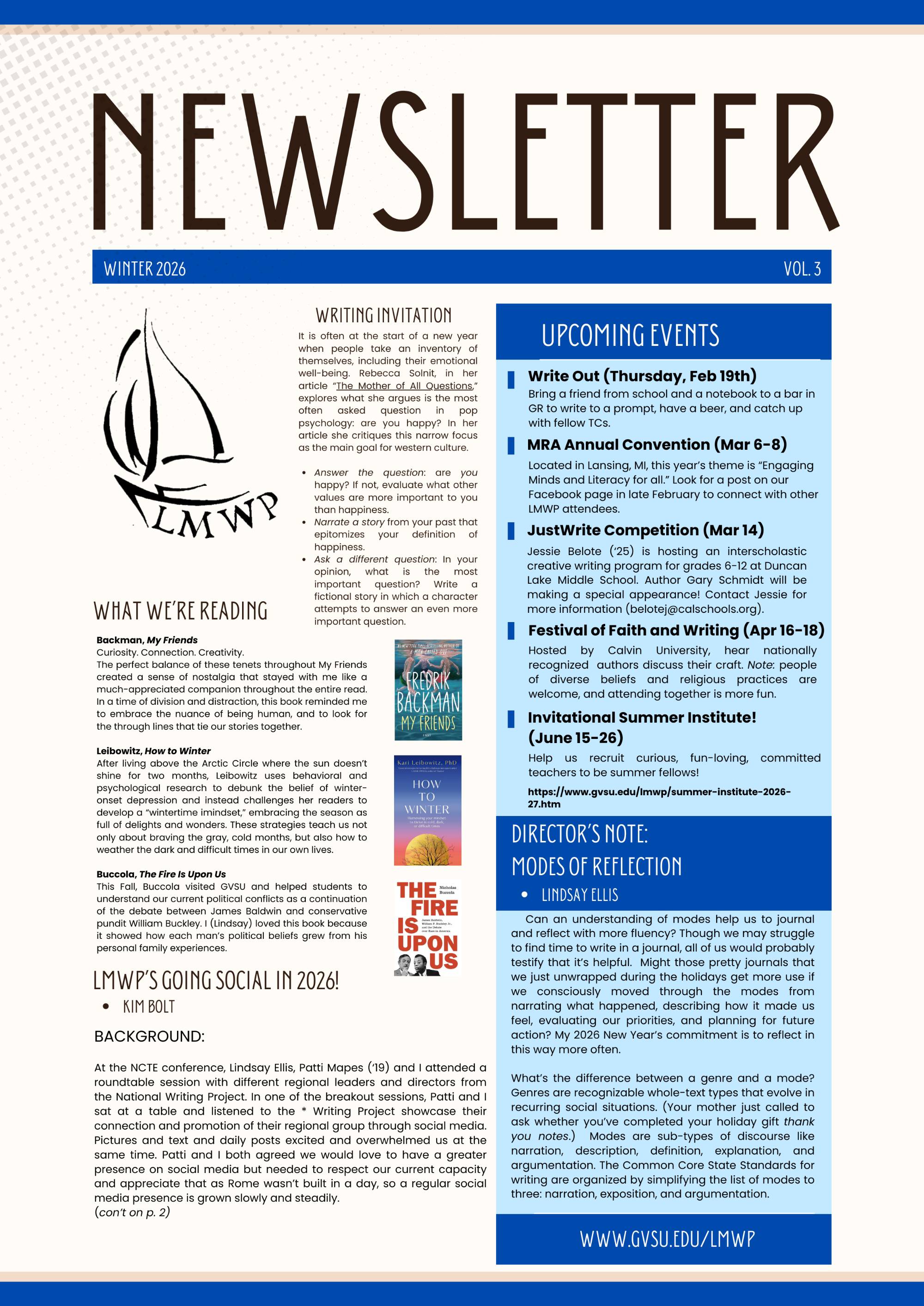 2025 Winter LMWP Newsletter